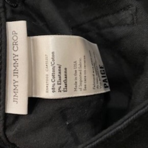 Like new Paige Jimmy Jimmy Crop Jeans Black Destructed Sz 24 - Picture 11 of 13